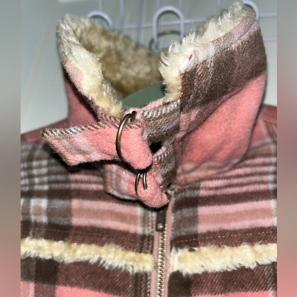 vintage Guess jeans wool blend plaid bomber coat with sherpa accents sz M EUC LN - Picture 8 of 15